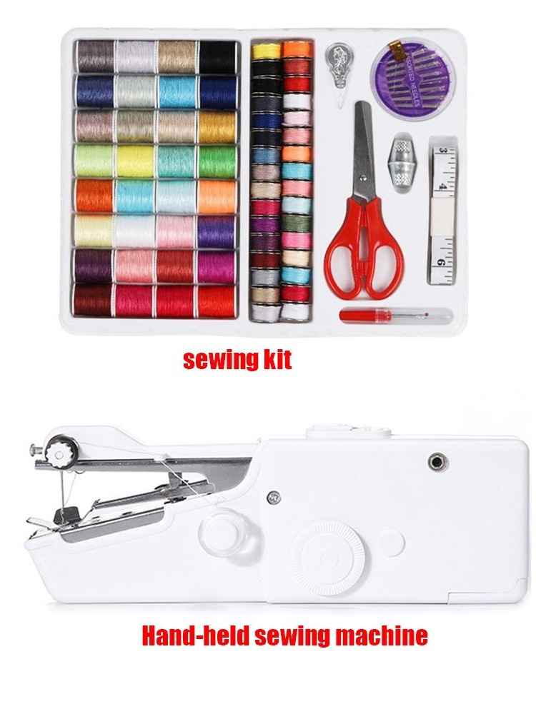 Mini Electric Sewing Machine Handheld - トラベルスマート雑貨電動ミニポータブル手持ちミシン縫製キット