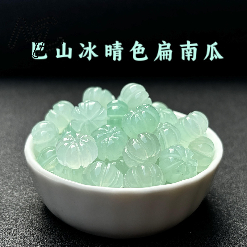 Beading - 10 個グリーンヒスイカボチャビーズ DIY イヤリングブレスレットチャームジェダイトジュエリーファッションアクセサリーお守りギフト女性男性のための