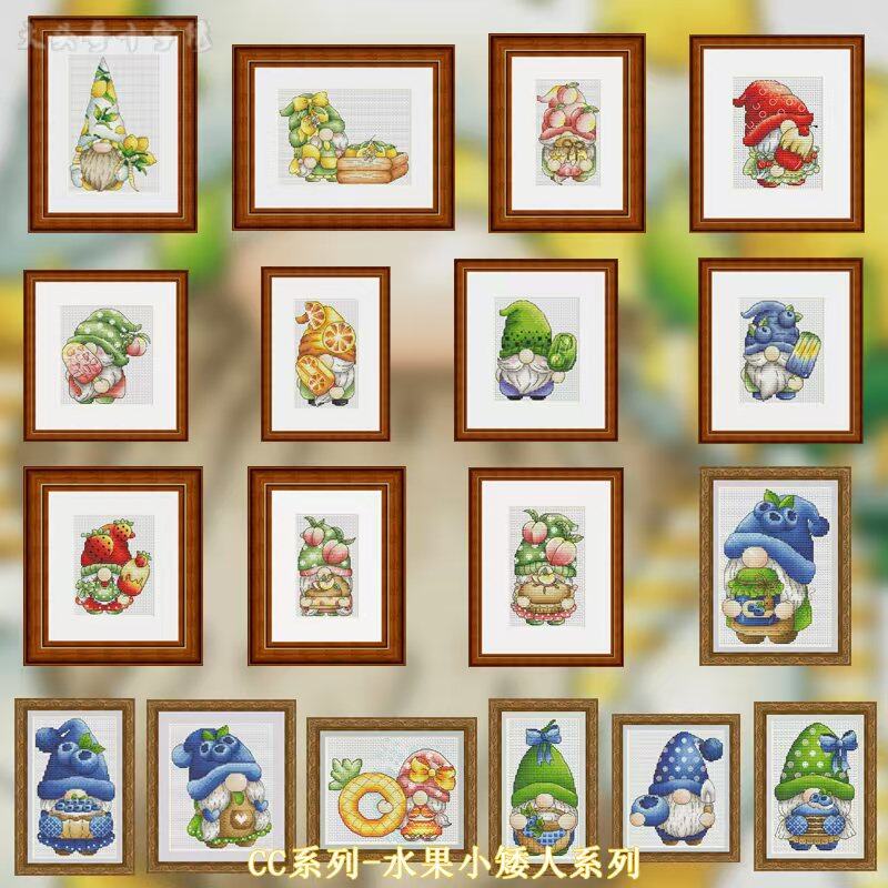Cross Stitch Stamped Kits Beginners - 【CCシリーズ - フルーツドワーフシリーズ】初心者向けDIYスタンプ付きクロスステッチキット 11CT 14CT 16CT