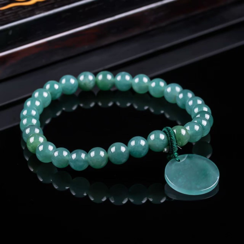 Beading - 天然翡翠ブルーウォーターナッシングプレートビーズ手編みブレスレット高級ジュエリーファッションジュエリーチャームギフト券