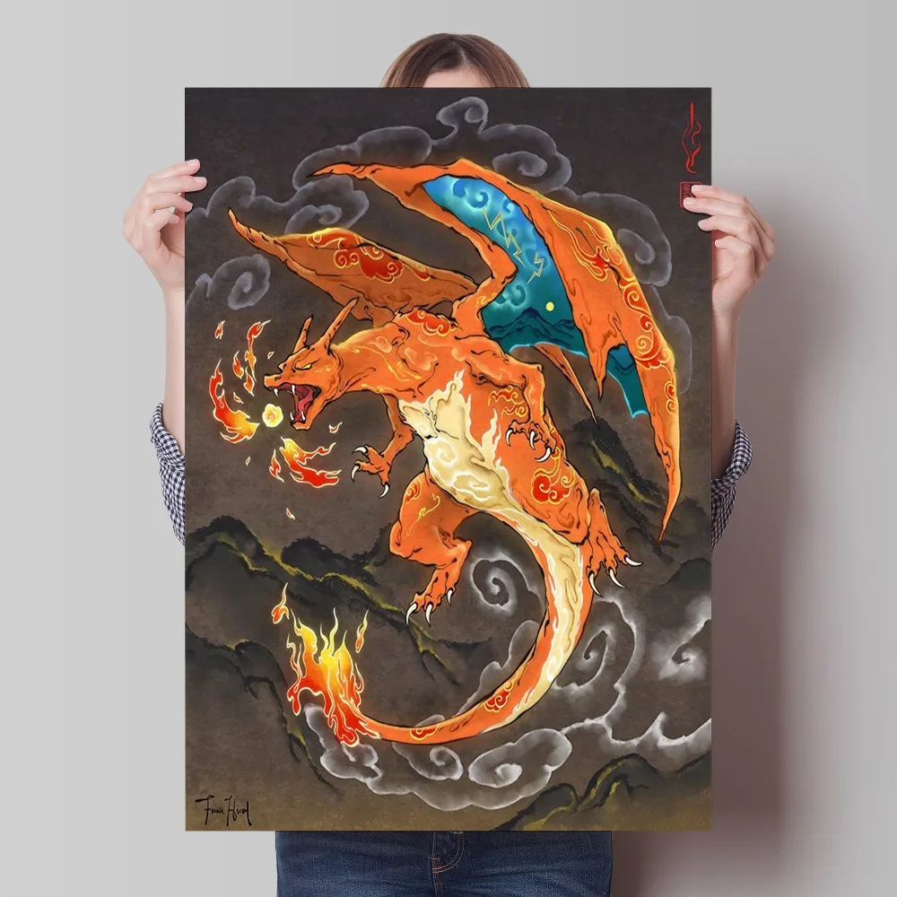 5D Diamond Painting Kit Full Drill - 高品質5Dダイヤモンドペイント ポケモン リザードン ミュウツー レトロクラシックアニメ 全面貼り付け式ダイヤモンド刺繍クラフトキット