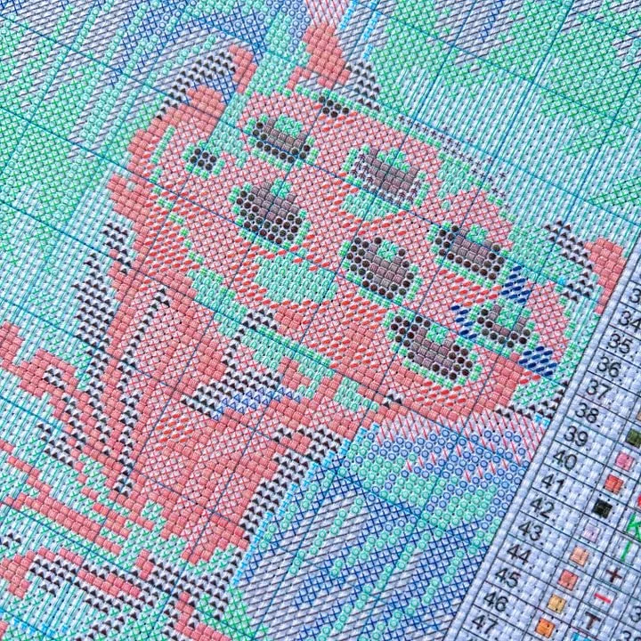 [CC4223-真珠のイヤリングをつけたカワウソ] 初心者向 - Cross Stitch Stamped Kits Beginners のレビューと価格