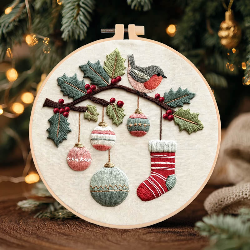 DIY刺繍 クリスマスツリー フラワーリース 冬の雪布 フー - Embroidery のレビューと価格