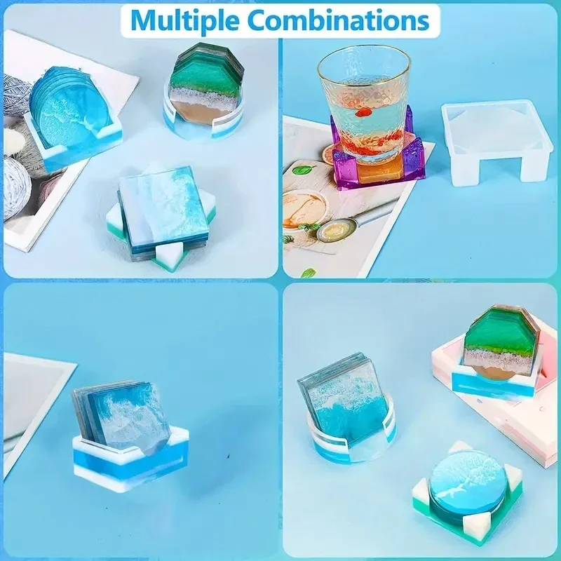 5個/セット DIY エポキシ樹脂カップコースター作成用シリ - Silicone Epoxy Resin Molds Set のレビューと価格