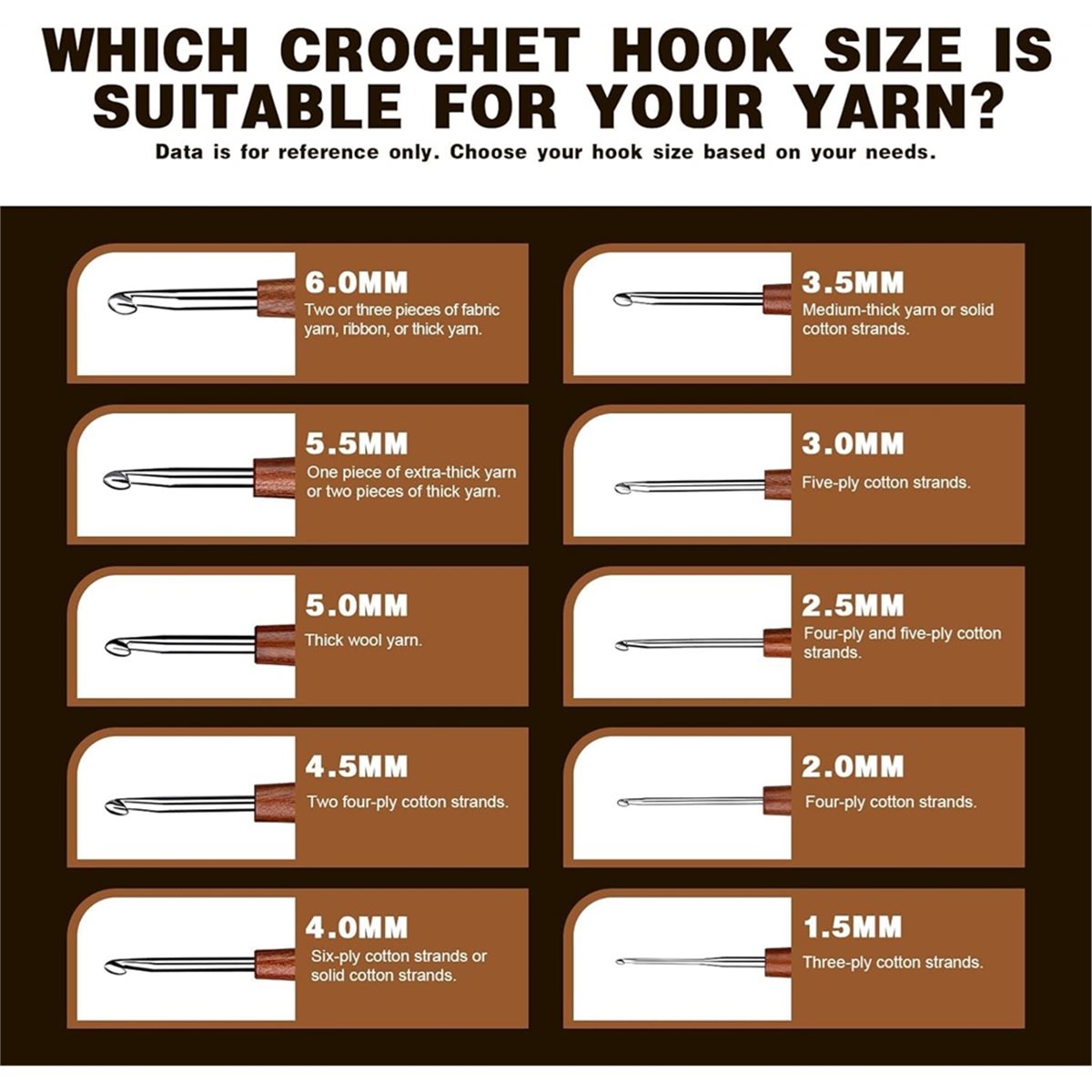 AT16 5本かぎ針セット、5サイズのアルミニウム製人間工学 - Wooden Crochet Hooks Ergonomic Handle のレビューと価格