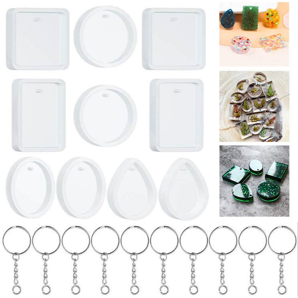 シリコンモールド,「20ピース/セット個のDIYペンダント用 - Silicone Epoxy Resin Molds Set のレビューと価格