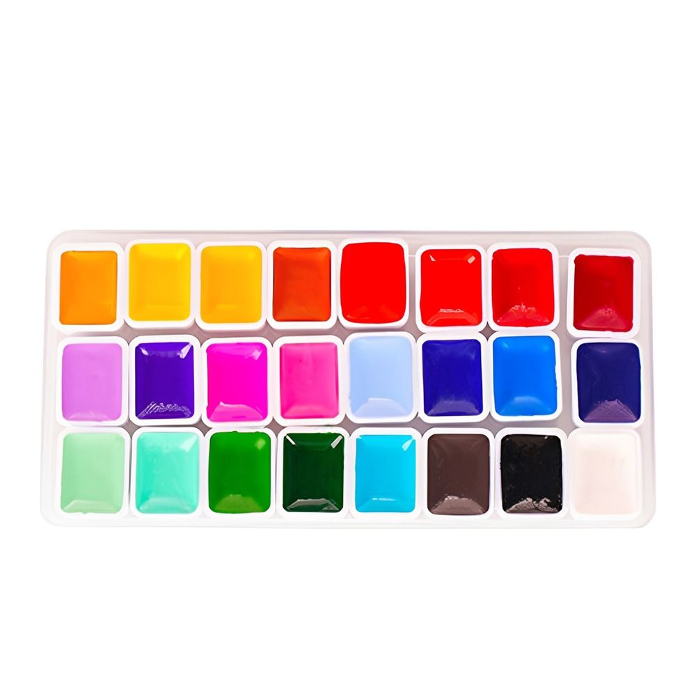 24 色水彩絵の具セット プラスチック製 各色 1ml アク - Watercolor Paint Set Solid Pigment のレビューと価格