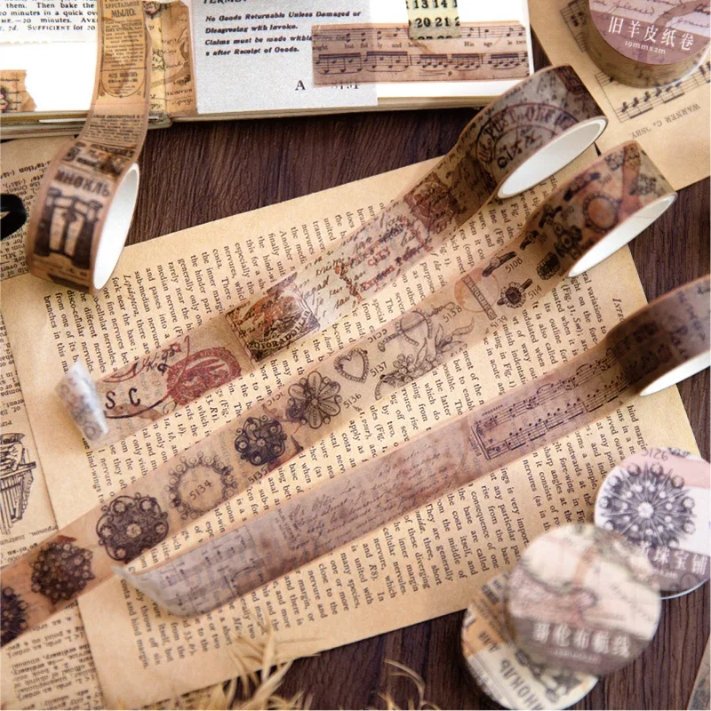 ヴィンテージ粘着紙テープ,18.5x2m,和紙,日曜大工,ス - Vintage Junk Journal Scrapbooking Paper のレビューと価格