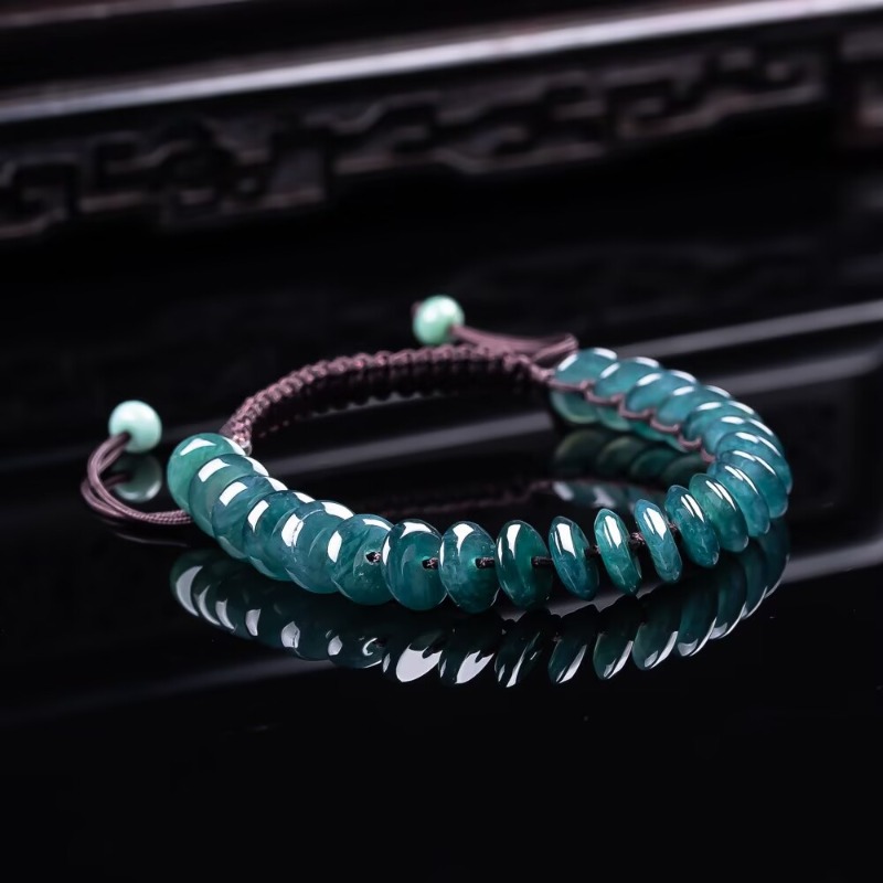 天然の本物のエメラルドブルーウォーター算盤ビーズブレスレット - Beading のレビューと価格