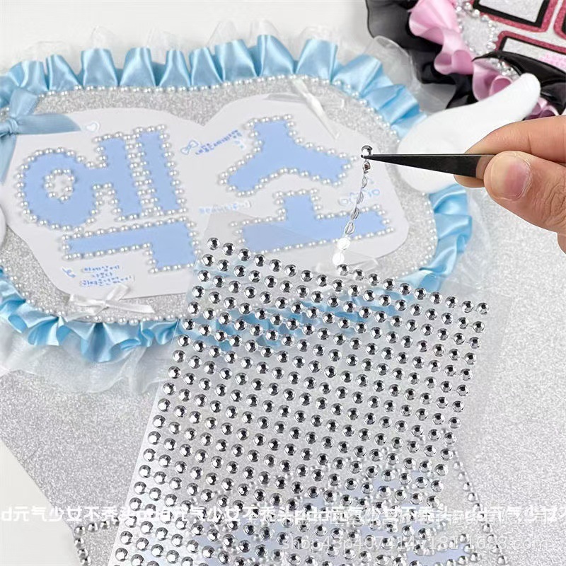 防水ラインストーンパールチェーンステッカー 3D 自己粘着宝 - Scrapbooking のレビューと価格