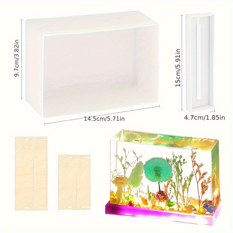 底板とスタンド付きの長方形シリコンモールド6個セット。エポキ - Silicone Epoxy Resin Molds Set のレビューと価格
