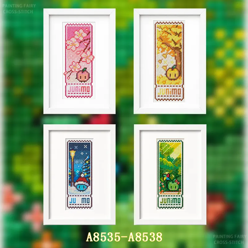 【四季シリーズ】初心者向けDIYスタンプ付きクロスステッチキ - Cross Stitch Stamped Kits Beginners のレビューと価格