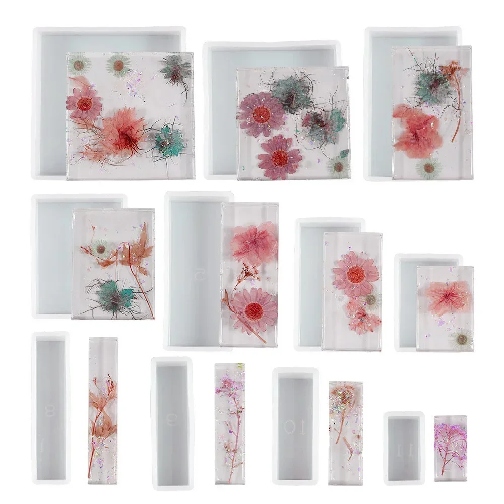 11 ピース/セットエポキシ樹脂シリコンモールドキット正方形 - Silicone Epoxy Resin Molds Set のレビューと価格