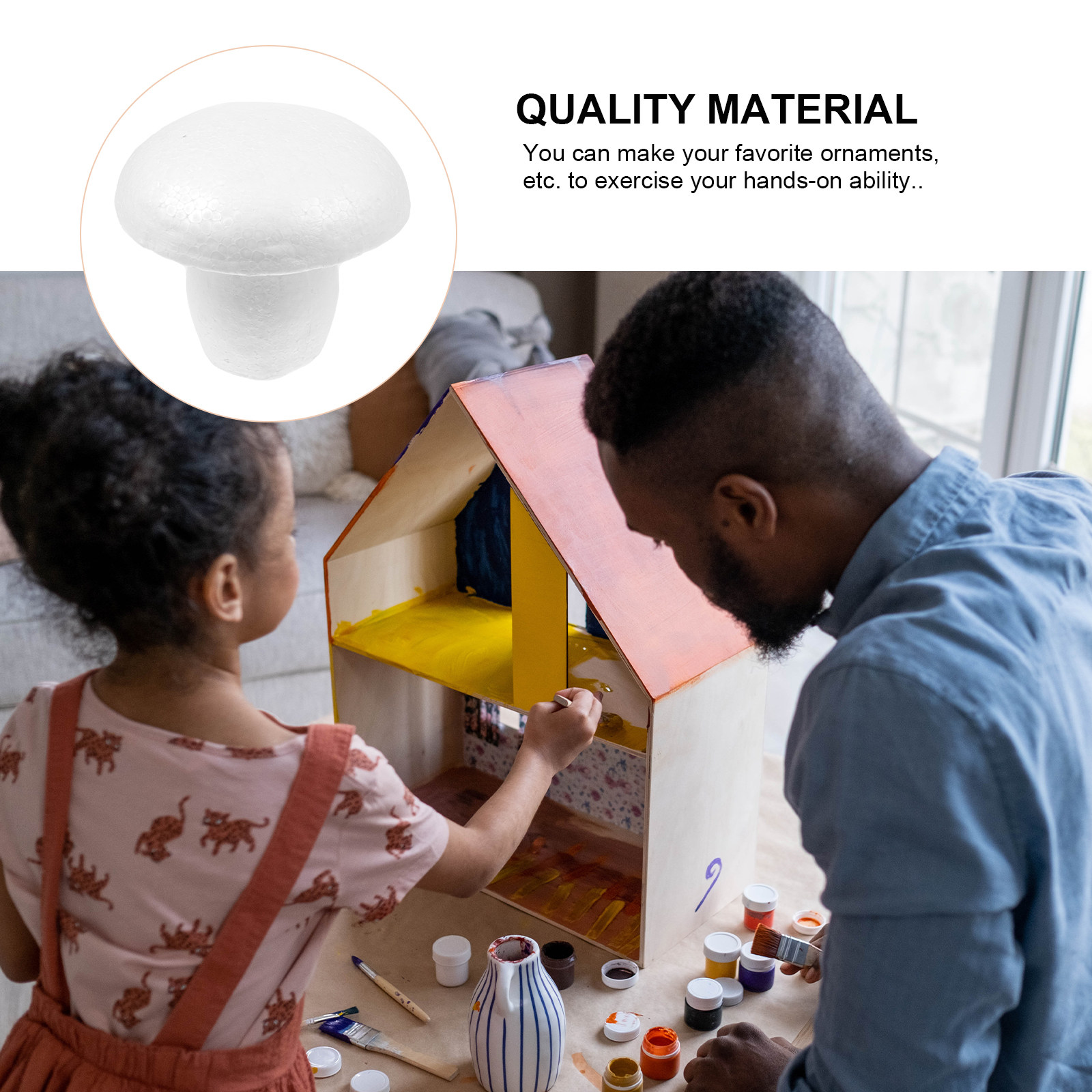 5個入り 白い軽量フォームキノコ DIYモデル ペイント装飾 - Painting Supplies のレビューと価格