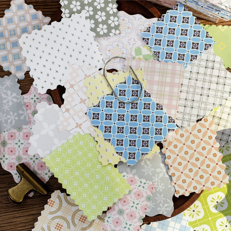 1パック/200枚 ヴィンテージ花柄格子背景紙 レトロ小花グ - Vintage Junk Journal Scrapbooking Paper のレビューと価格