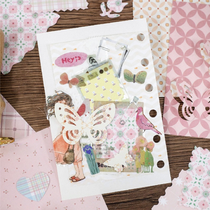 1パック/200枚 ヴィンテージ花柄格子背景紙 レトロ小花グ - Vintage Junk Journal Scrapbooking Paper のレビューと価格