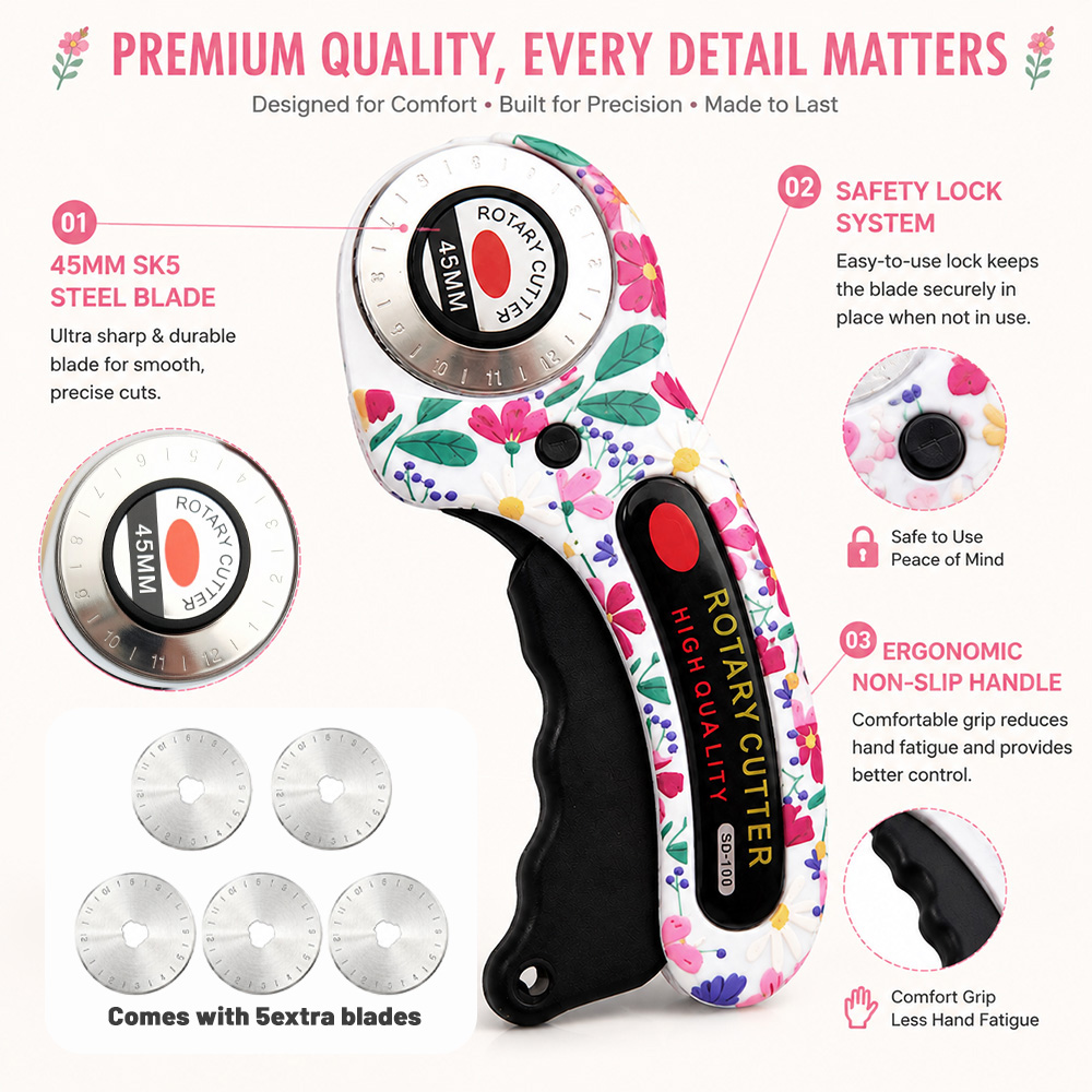 ロータリーカッター 45mm カードペーパー ソーイング キ - Rotary Cutter For Fabric 45Mm のレビューと価格