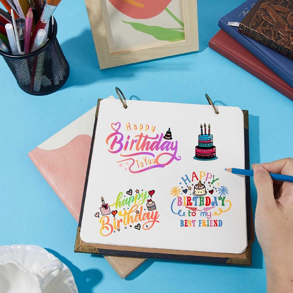 ハッピーバースデークリアスタンプカード作成用祝福言葉透明ゴム - Clear Silicone Stamps For Card Making のレビューと価格