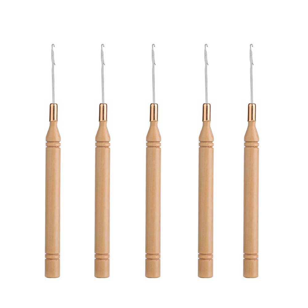 人間工学に基づいた木製ハンドルヘアエクステンションフック針ユ - Wooden Crochet Hooks Ergonomic Handle のレビューと価格