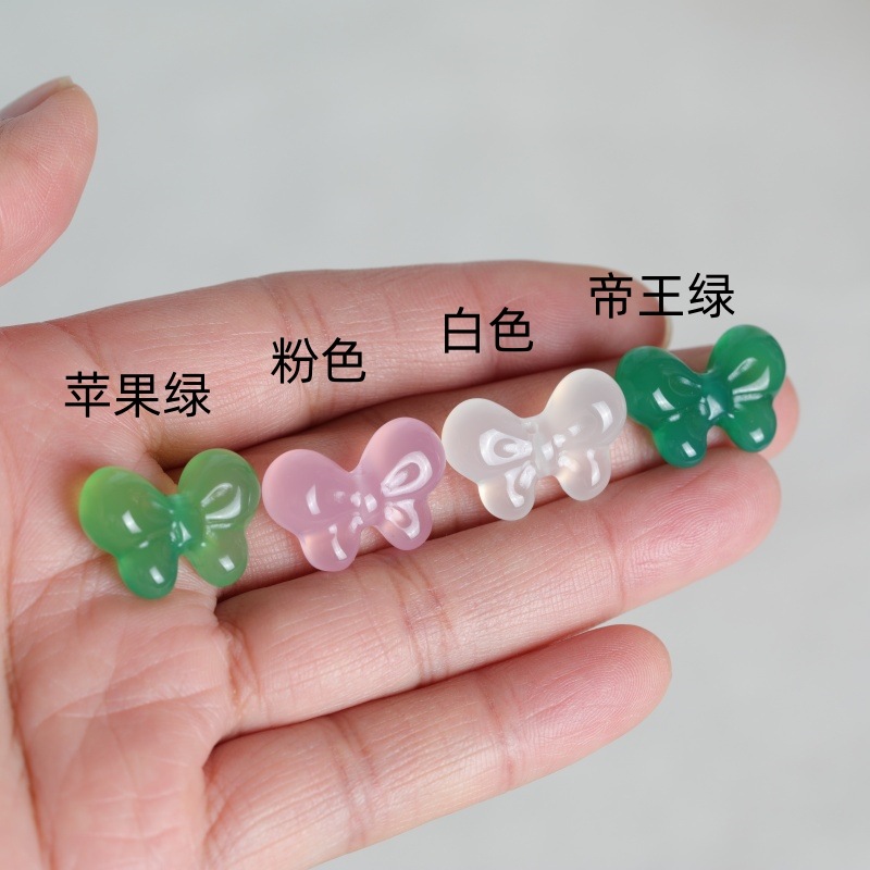 2PC 天然カルセドニー両面蝶ネクタイ DIY ペンダントビ - Beading のレビューと価格