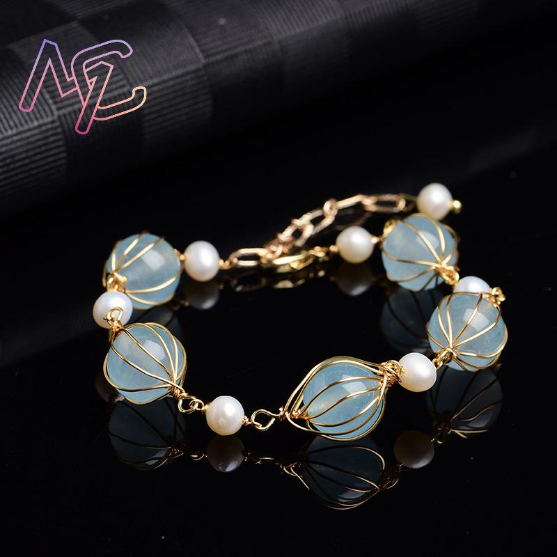 ブルーナチュラルジェイドビーズイヤリングファッションアクセサ - Beading のレビューと価格