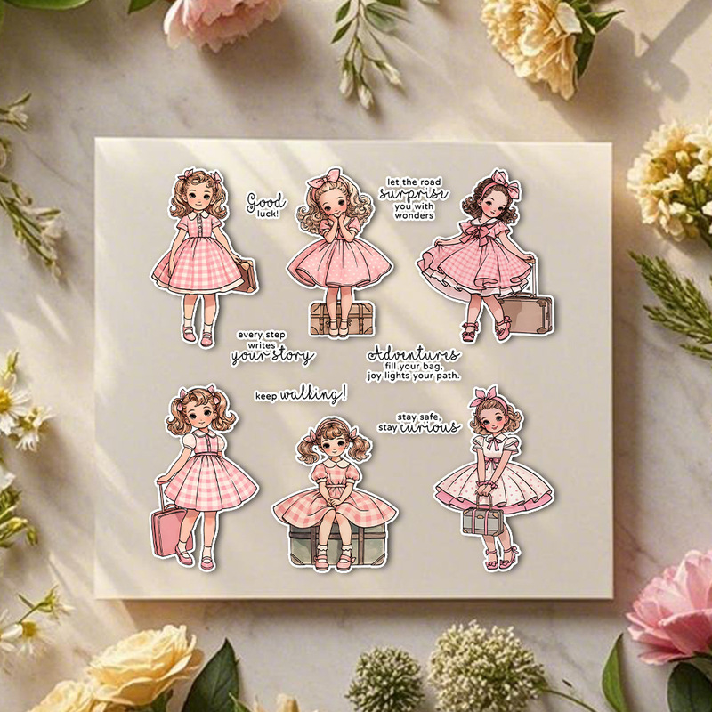 Suncraft 素敵な旅行少女クリアスタンプ DIY スク - Clear Silicone Stamps For Card Making のレビューと価格