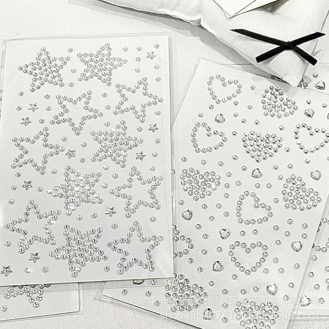 シルバースターハートラインストーンステッカー フラットバック - Scrapbooking のレビューと価格