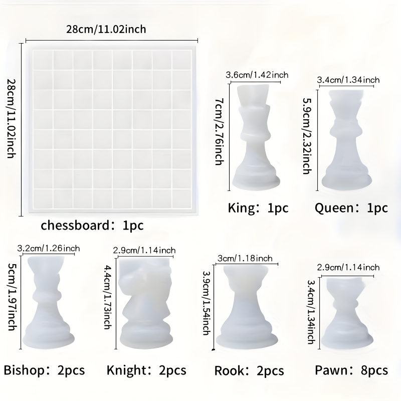 11Chessboard16樹脂シリコンモールドセット、3D - Silicone Epoxy Resin Molds Set のレビューと価格