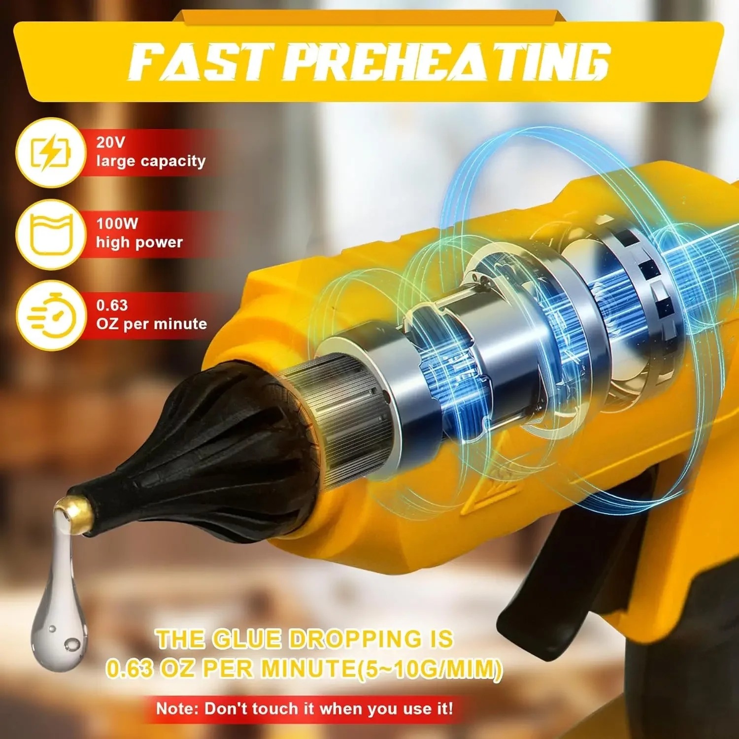 コードレス電動式ホットグルーガン。18Vバッテリー対応。10 - Hot Melt Glue Gun Cordless のレビューと価格